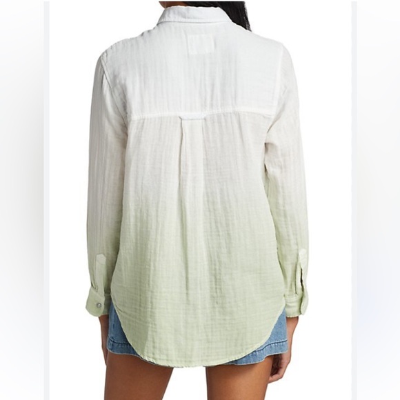 RAILS ELLIS SHIRT IN BLUE MINT DIP DYE COTTON GAUZE - Picture 3 of 10